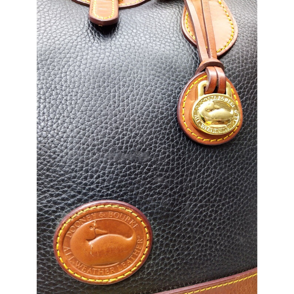 Dooney & Bourke Black Pebbled Leather Double Handles Tote Shoulder Bag - Picture 5 of 15